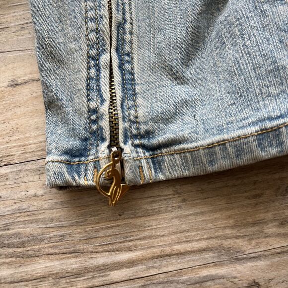 Vintage Baby Phat Denim Jean Jacket Y2K Glam Women Small Embroidered Light Blue - Picture 9 of 14